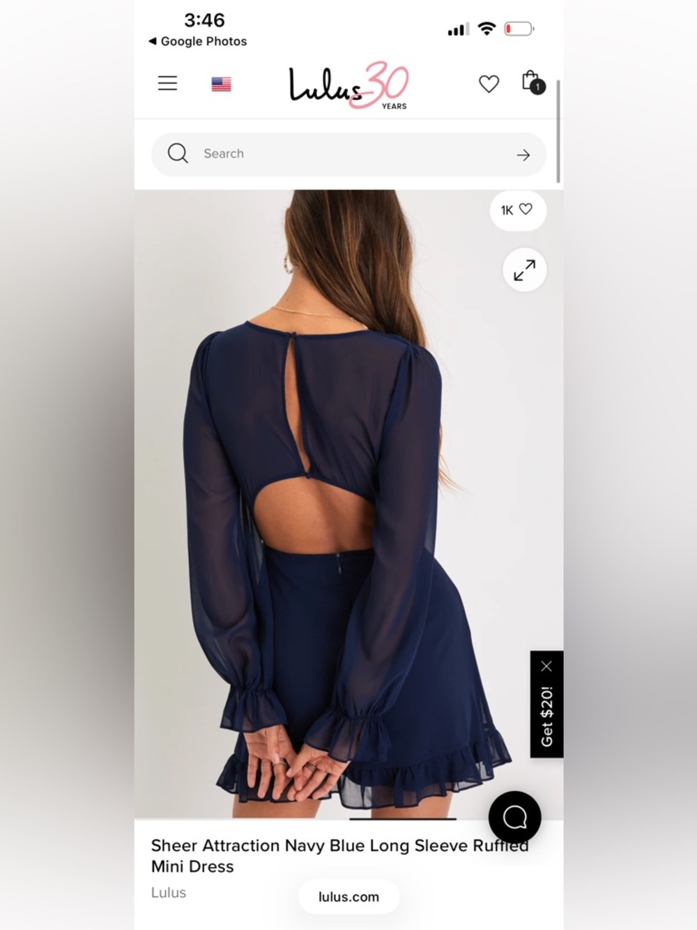 Lulus Sheer Attraction Navy Blue Long Sleeve Ruffled Mini Dress small